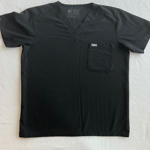 Men’s Figs Scrub Top Leon 3 Pocket Black Size Medium